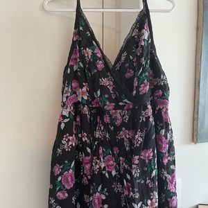 Black Floral Tiered Dress